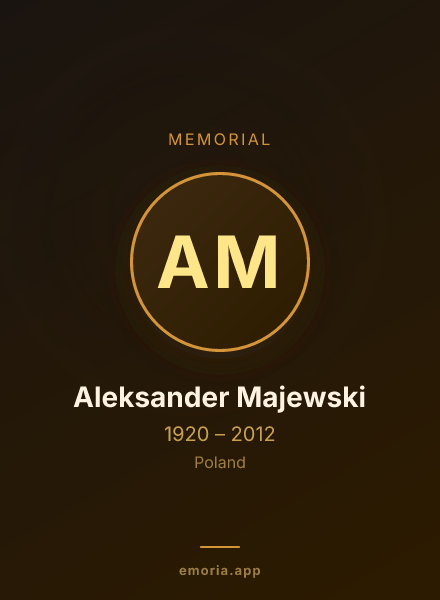 Memorial portrait of Aleksander Majewski