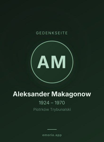 Gedenkportrait von Aleksander Makagonow