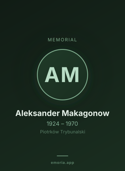 Memorial portrait of Aleksander Makagonow