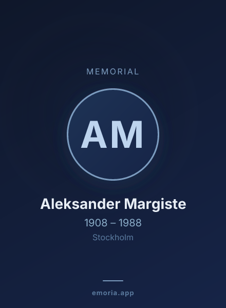 Memorial portrait of Aleksander Margiste
