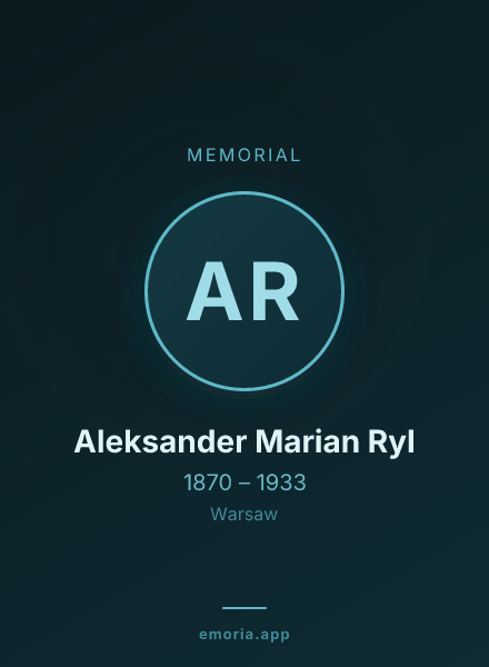 Memorial portrait of Aleksander Marian Ryl
