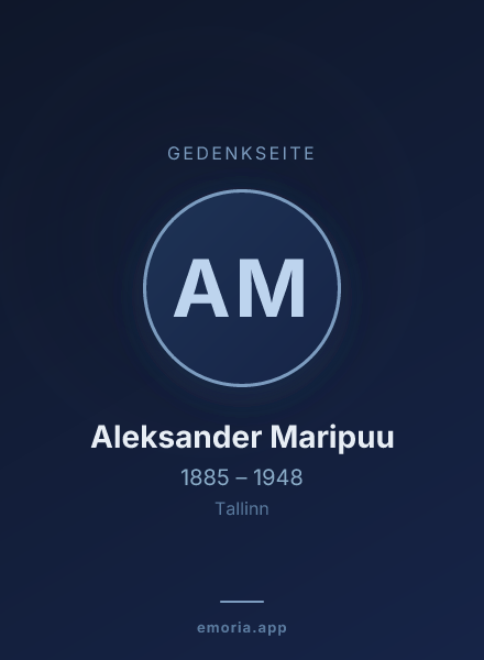 Gedenkportrait von Aleksander Maripuu