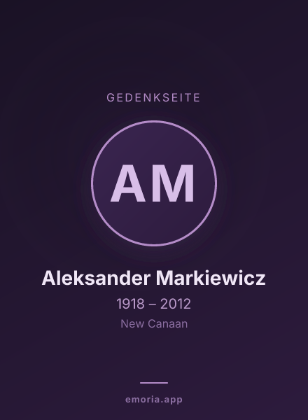 Gedenkportrait von Aleksander Markiewicz