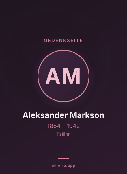 Gedenkportrait von Aleksander Markson