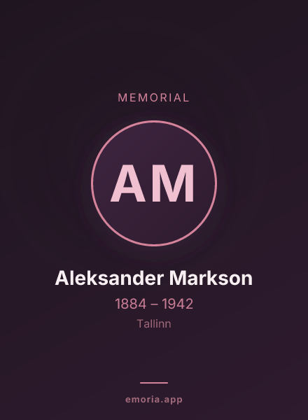 Memorial portrait of Aleksander Markson