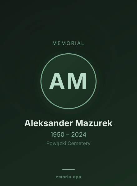 Memorial portrait of Aleksander Mazurek