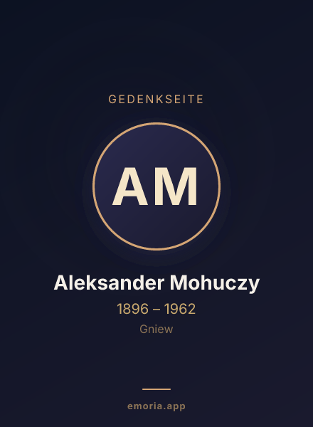 Gedenkportrait von Aleksander Mohuczy