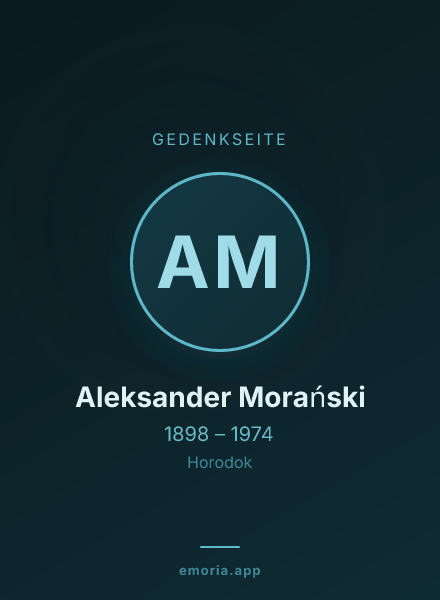 Gedenkportrait von Aleksander Morański
