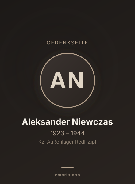 Gedenkportrait von Aleksander Niewczas