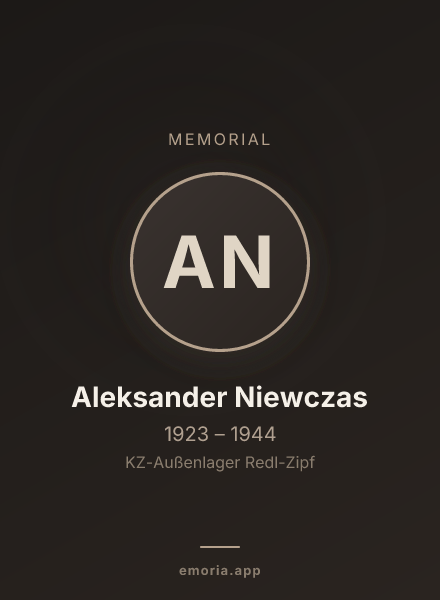 Memorial portrait of Aleksander Niewczas