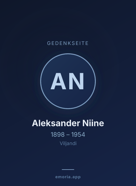 Gedenkportrait von Aleksander Niine
