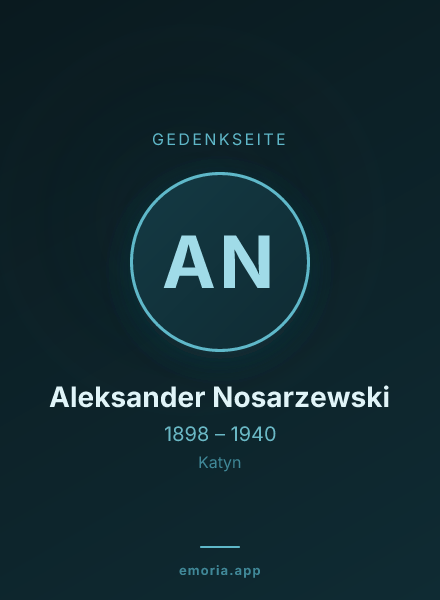 Gedenkportrait von Aleksander Nosarzewski