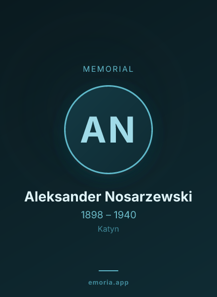 Memorial portrait of Aleksander Nosarzewski