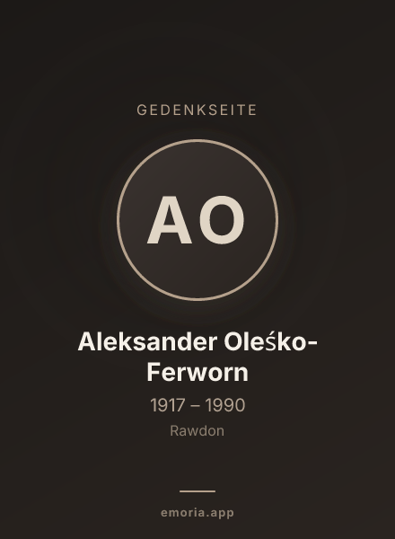 Gedenkportrait von Aleksander Oleśko-Ferworn