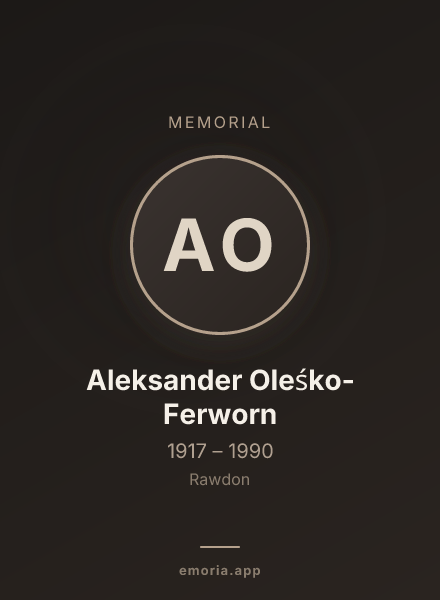 Memorial portrait of Aleksander Oleśko-Ferworn
