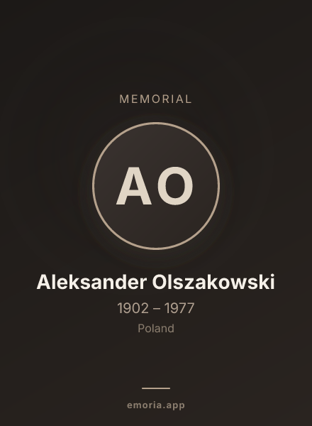 Memorial portrait of Aleksander Olszakowski