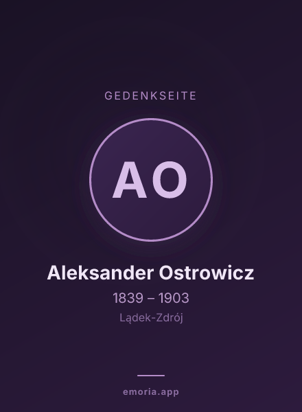 Gedenkportrait von Aleksander Ostrowicz