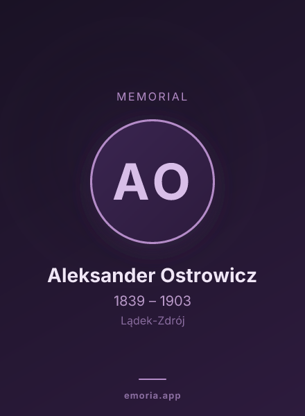 Memorial portrait of Aleksander Ostrowicz