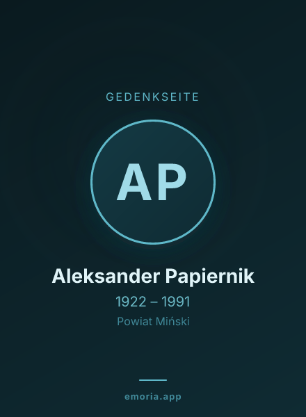 Gedenkportrait von Aleksander Papiernik