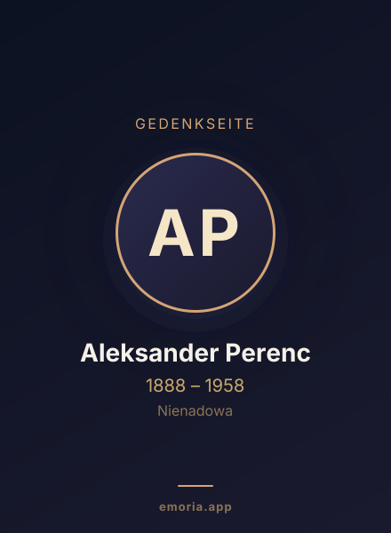 Gedenkportrait von Aleksander Perenc