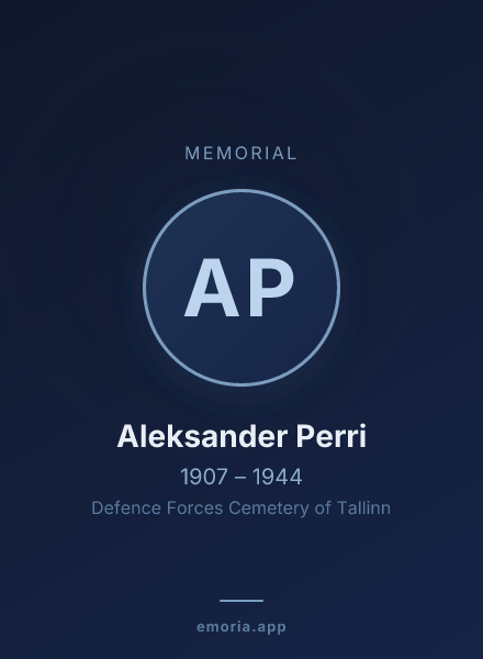 Memorial portrait of Aleksander Perri