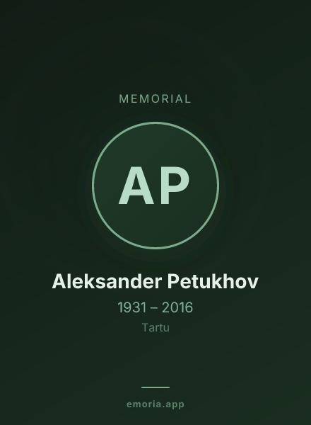 Memorial portrait of Aleksander Petukhov
