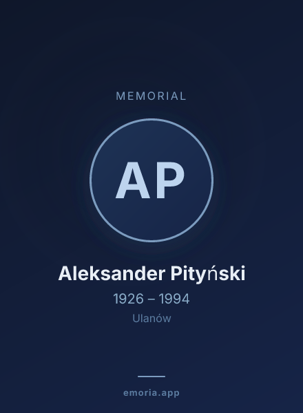 Memorial portrait of Aleksander Pityński