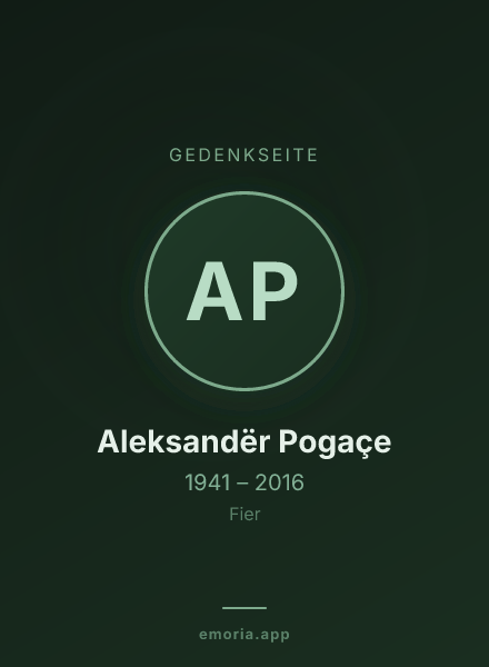 Gedenkportrait von Aleksandër Pogaçe