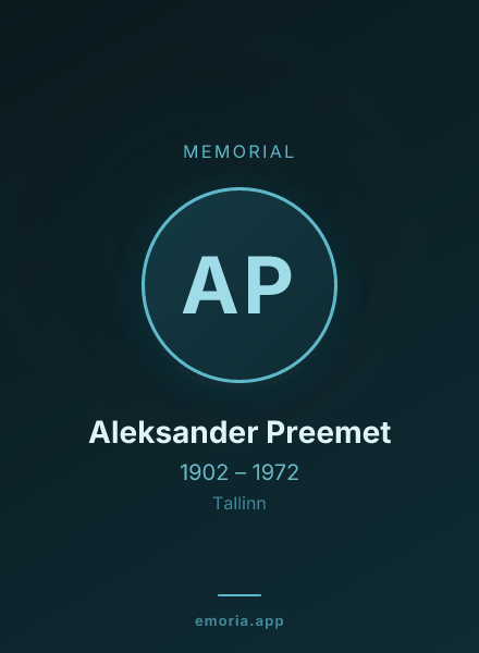 Memorial portrait of Aleksander Preemet