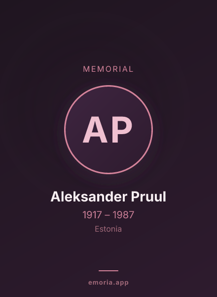 Memorial portrait of Aleksander Pruul