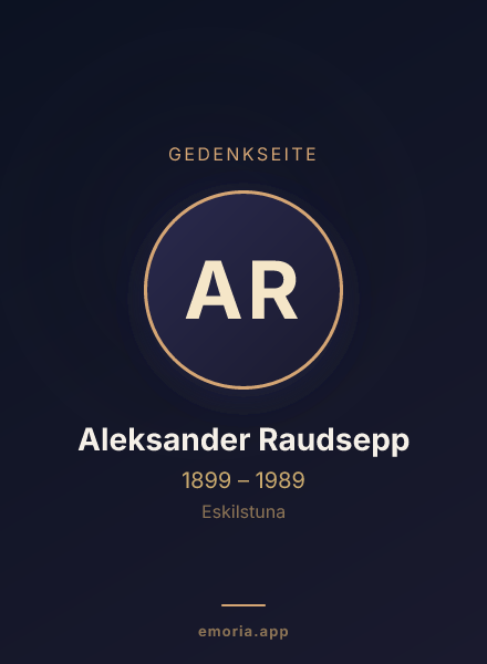 Gedenkportrait von Aleksander Raudsepp