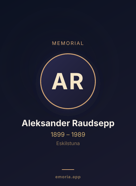 Memorial portrait of Aleksander Raudsepp