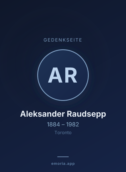 Gedenkportrait von Aleksander Raudsepp