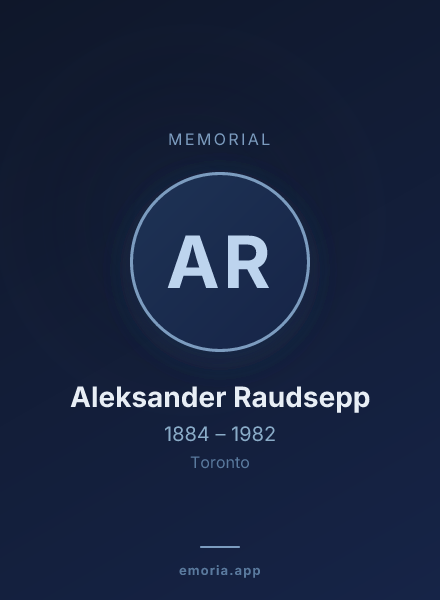Memorial portrait of Aleksander Raudsepp