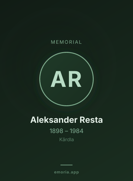 Memorial portrait of Aleksander Resta