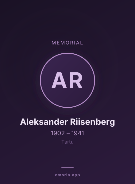 Memorial portrait of Aleksander Riisenberg