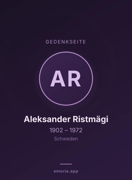 Gedenkportrait von Aleksander Ristmägi