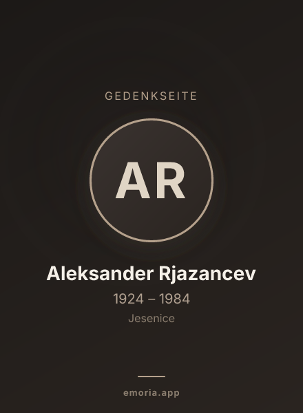Gedenkportrait von Aleksander Rjazancev