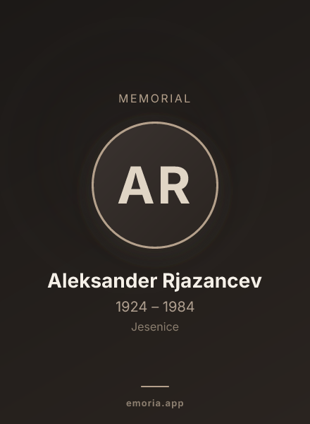 Memorial portrait of Aleksander Rjazancev
