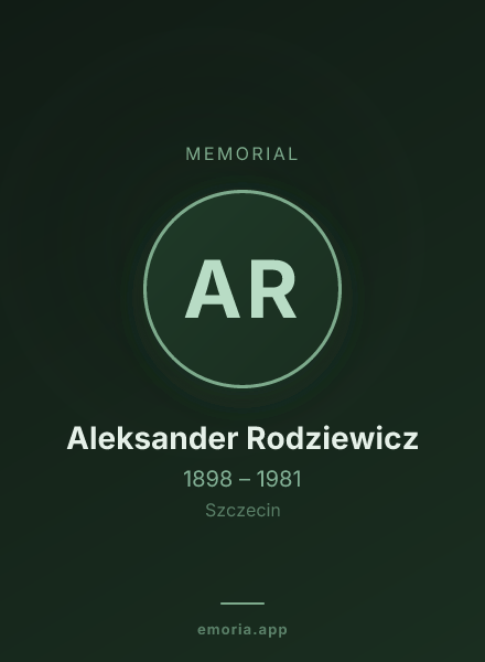 Memorial portrait of Aleksander Rodziewicz