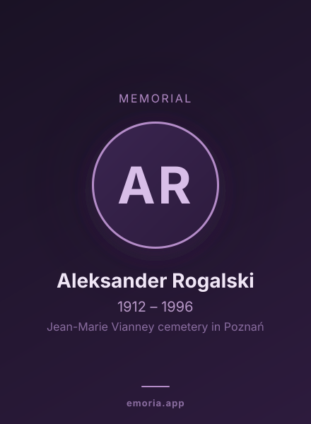 Memorial portrait of Aleksander Rogalski