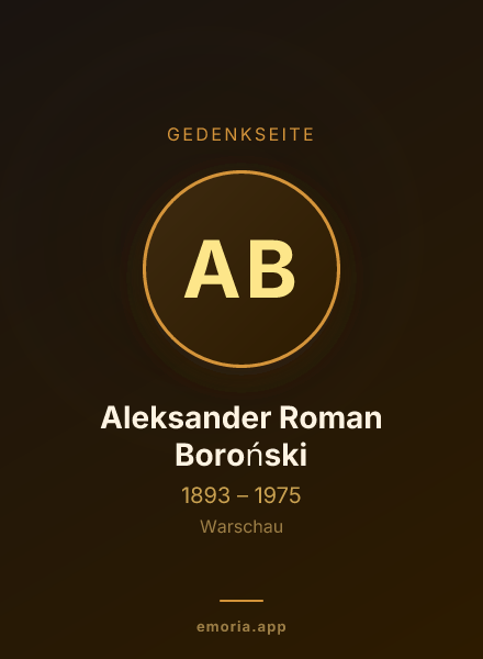 Gedenkportrait von Aleksander Roman Boroński