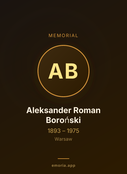 Memorial portrait of Aleksander Roman Boroński