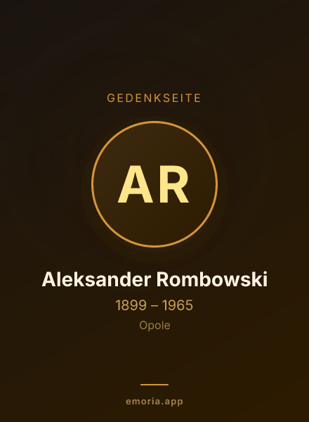 Gedenkportrait von Aleksander Rombowski