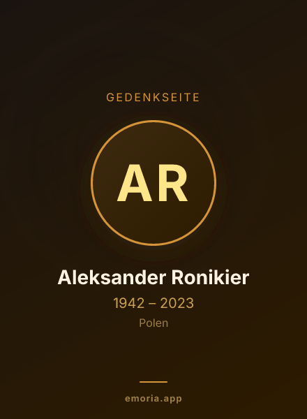 Gedenkportrait von Aleksander Ronikier