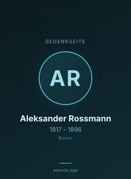 Gedenkportrait von Aleksander Rossmann