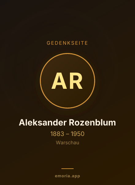 Gedenkportrait von Aleksander Rozenblum