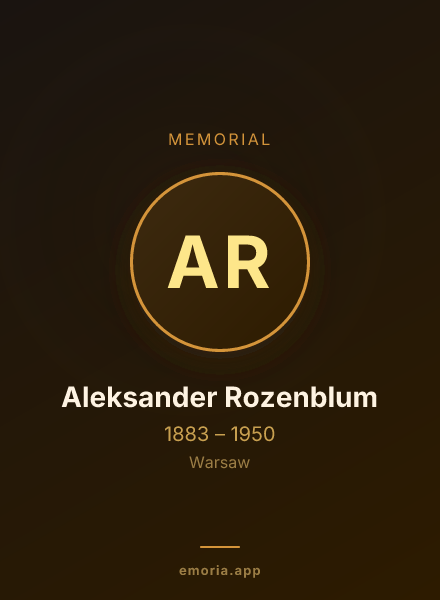 Memorial portrait of Aleksander Rozenblum