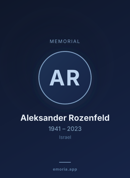 Memorial portrait of Aleksander Rozenfeld