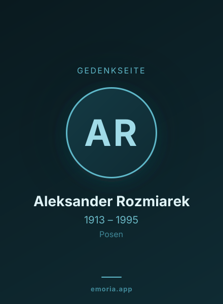 Gedenkportrait von Aleksander Rozmiarek